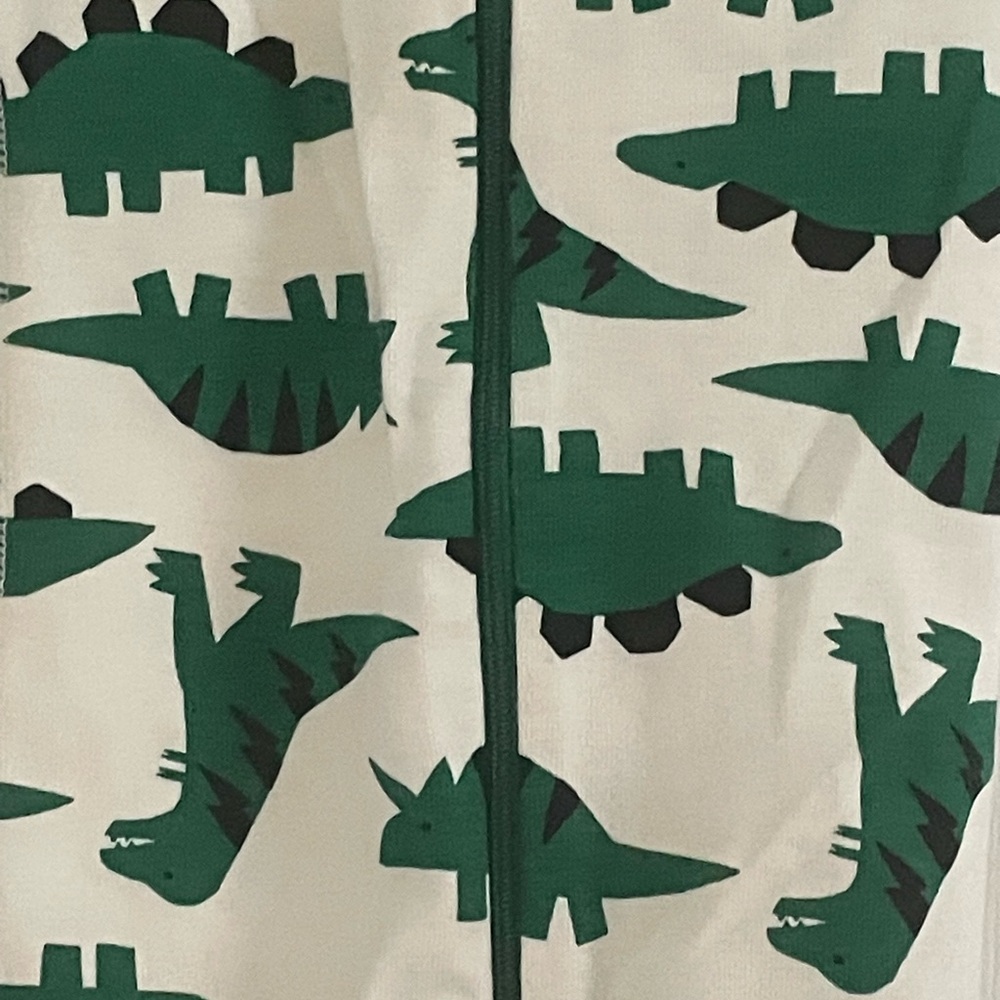 Hanna Andersson Green Dinosaur Print Baby Shortie Short Sleeve Onesie Romper - Picture 3 of 5